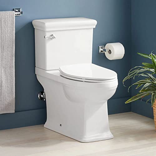 Signature Hardware 948434-12-L Key West 1.28 GPF Two Piece Elongated Skirted Chair Height Toilet - Seat Included