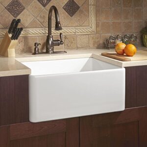 signature hardware 393679 reinhard 20″ farmhouse single basin fireclay kitchen sink