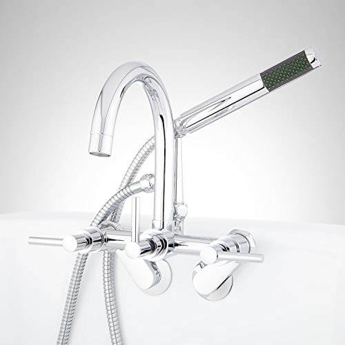 Signature Hardware 909039 Sebastian Tub Faucet and Hand Shower - Variable Centers - Lever Handles