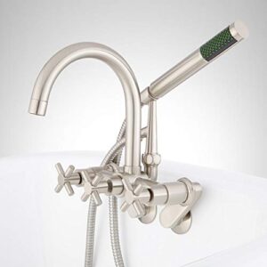 Signature Hardware 909036 Sebastian Tub Wall Mounted Tub Filler Faucet - Includes Hand Shower, Valve Included