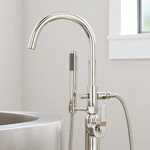 Signature Hardware 953080-LV Gunther Floor Mounted Tub Filler Faucet - Includes Hand Shower