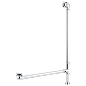 Signature Hardware 946174-69-T Rosalind 69" Acrylic Soaking Clawfoot Tub with Pre-Drilled Overflow Hole, Imperial Feet and Tap Deck