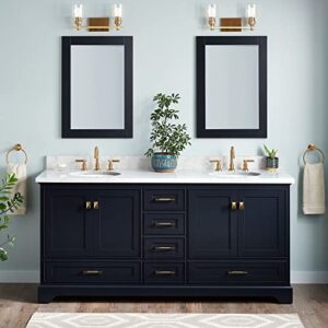 Signature Hardware 953665-72-UM-8 Quen 72" Free Standing Double Basin Vanity Set with Cabinet, Vanity Top, and Undermount Sink - 3 Faucet Holes