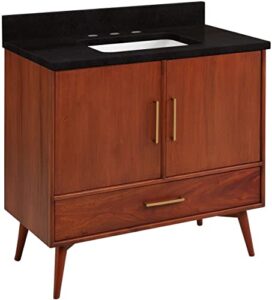 signature hardware 953364-36-rumb-8 novak 36″ free standing single vanity set with mahogany cabinet, vanity top and rectangular undermount vitreous china sink – 8″ faucet holes