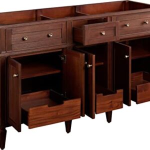 Signature Hardware 454072 Elmdale 60" Mahogany Wood Double Vanity Cabinet