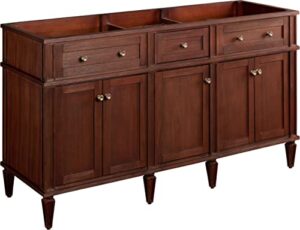 signature hardware 454072 elmdale 60″ mahogany wood double vanity cabinet