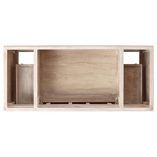 Signature Hardware 953275-48-RUMB-0 Becker 48" Free Standing Single Vanity Cabinet Set with Teak Cabinet, Vanity Top and Rectangular Undermount Sink - No Faucet Holes