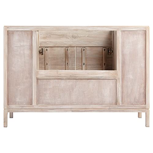 Signature Hardware 953275-48-RUMB-0 Becker 48" Free Standing Single Vanity Cabinet Set with Teak Cabinet, Vanity Top and Rectangular Undermount Sink - No Faucet Holes