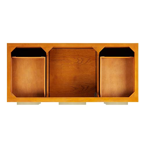 Signature Hardware 953672-48-UM-0 DITA 48" Wall Mounted Single Basin Vanity Set with Poplar Cabinet, Quartz Vanity Top, and Undermount Sink