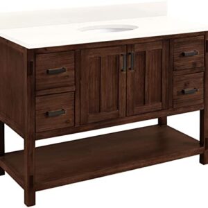 Signature Hardware 953310-48-UM-0 Morris 48" Free Standing Single Vanity Set with Wood Cabinet, Vanity Top, and Oval Undermount Sink