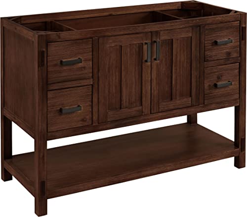 Signature Hardware 953310-48-UM-0 Morris 48" Free Standing Single Vanity Set with Wood Cabinet, Vanity Top, and Oval Undermount Sink