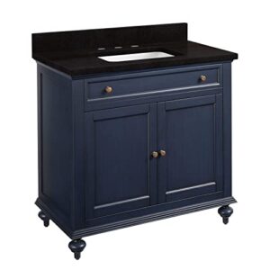 Signature Hardware 953301-36-RUMB-8 Keller 36" Free Standing Single Vanity Set with Mahogany Cabinet, Vanity Top, and Rectangular Undermount Sink - 8" Faucet Holes