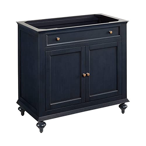 Signature Hardware 953301-36-RUMB-8 Keller 36" Free Standing Single Vanity Set with Mahogany Cabinet, Vanity Top, and Rectangular Undermount Sink - 8" Faucet Holes