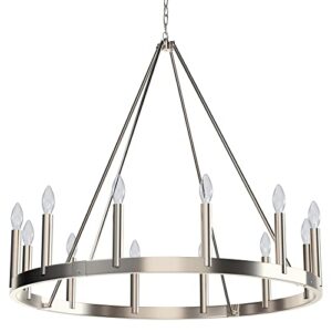 signature hardware 953686 dutton 12 light 43″ wide taper candle ring chandelier