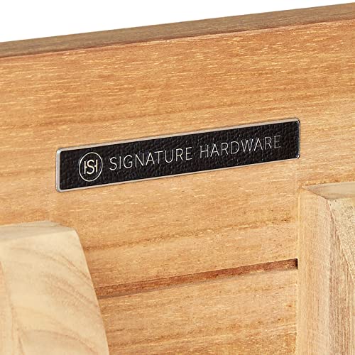 Signature Hardware 950706-36-RUMB-8 Aliso 36" Free Standing Single Basin Vanity Set with Teak Cabinet, Granite Vanity Top, and Rectangular Porcelain Undermount Sink