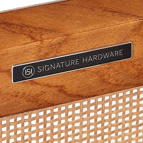 Signature Hardware 953674-36-RUMB-8 Simien 36" Single Vanity Set with Teak Cabinet, Vanity Top and Rectangular Undermount Sink - 8" Faucet Holes