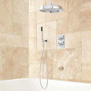 signature hardware 930914-14 hinson 14″ rainfall shower system with hand shower
