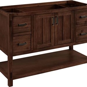 Signature Hardware 953310-48-RUMB-8 Morris 48" Free Standing Single Vanity Set with Wood Cabinet, Vanity Top, and Rectangular Undermount Sink - 8" Faucet Holes