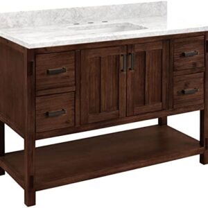 Signature Hardware 953310-48-RUMB-8 Morris 48" Free Standing Single Vanity Set with Wood Cabinet, Vanity Top, and Rectangular Undermount Sink - 8" Faucet Holes