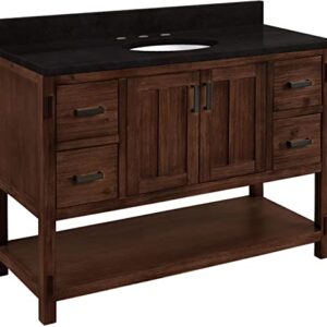 Signature Hardware 953310-48-UM-8 Morris 48" Free Standing Single Vanity Set with Wood Cabinet, Vanity Top, and Oval Undermount Sink - 8" Faucet Holes