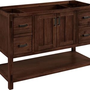 Signature Hardware 953310-48-UM-8 Morris 48" Free Standing Single Vanity Set with Wood Cabinet, Vanity Top, and Oval Undermount Sink - 8" Faucet Holes