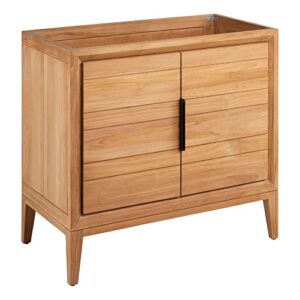 signature hardware 482479 aliso 72″ single vanity cabinet only with teak cabinet – less vanity top