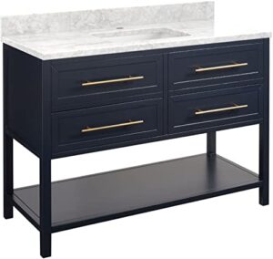 signature hardware 953331-48-rumb-1 robertson 48″ free standing single vanity cabinet set with wood cabinet, vanity top and rectangular undermount sink – single faucet hole