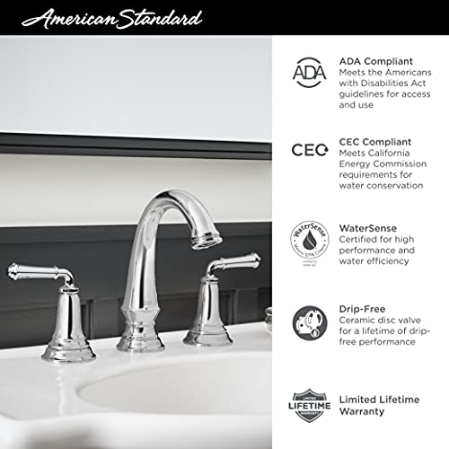 American Standard 7052807.002 Delancey Widespread Bathroom Faucet with Pop-up Drain, Polished Chrome
