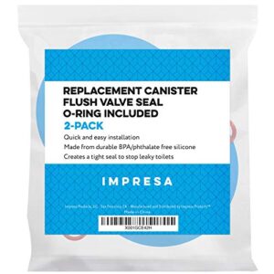 Impresa Canister Flush Valve Seal Equivalent to American Standard Toilet Parts 7301111-0070A / 7301111 0070A - Replacement Rubber Seal for Toilet, 2-Pack, Blue