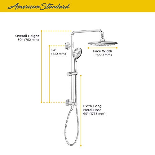 American Standard 9035804.295 Spectra Versa System with Rain Showerhead and Hand Shower, 2.5 GPM, Brushed Nickel
