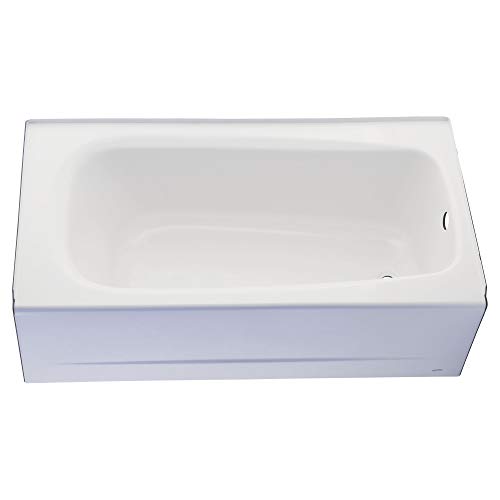 American Standard 2460002.020 Cambridge Procelain-Enameled Steel 60-In X 32-In Alcove Bathtub with Left Hand Drain, 50-60 gal, White