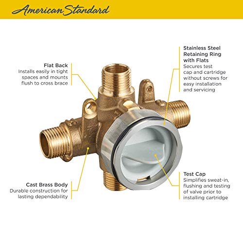 American Standard RU101 Flash Shower Rough-in Valve with Universal Inlets and Outlets, Unfinished