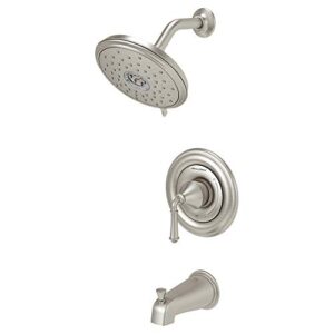 american standard tu420502.295 portsmouth round tub and shower trim kit with cartridge, brushed nickel