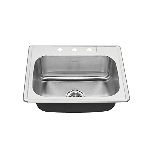 American Standard 22SB.6252283S.075 Colony Top Mount ADA 25x22 Single Bowl Stainless Steel 3-Hole Kitchen Sink