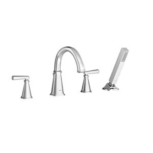 american standard t018901.002 edgemere 2-handle bathtub faucet with handheld shower, brass, polished chrome