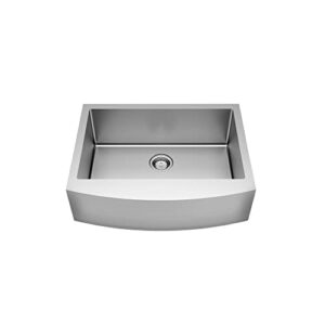 american standard suffolk 33-in x 22-in stainless steel single-bowl undermount apron front/farmhouse residential kitchen sink with grid