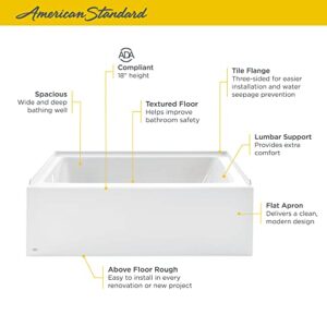 American Standard 2946202.020 Alcove Bathtub LH, 60"X32", White