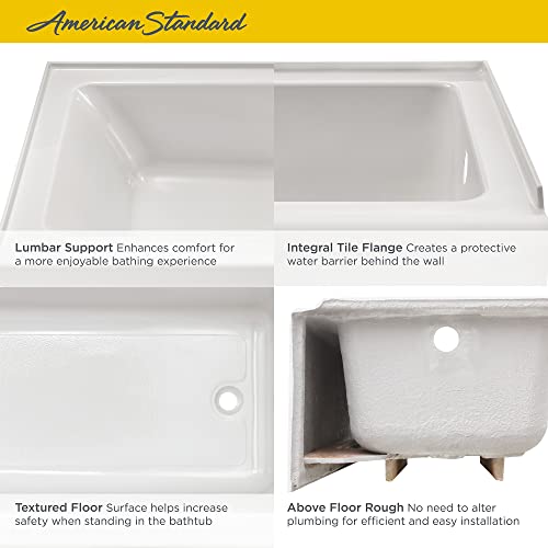 American Standard 2946202.020 Alcove Bathtub LH, 60"X32", White