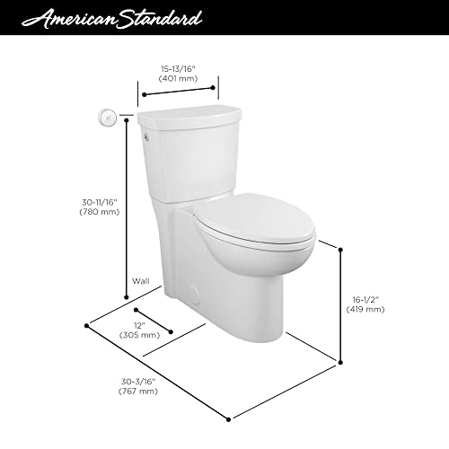 American Standard 2989709.020 Concealed Trapway Cadet Touchless 2-Piece 1.28 GPF Single Flush Elongated Toilet, Seat Included, White