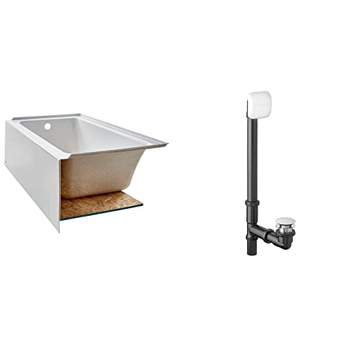 American Standard 2973202.011 Studio Integral Apron Bathtub Left Drain 60 in. x 30 in. Arctic White with Arctic White Deep Soak Drain