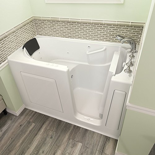 American Standard 3060.109.CRW Gelcoat Whirlpool and Air Spa 30"x60" Right Side Door Walk-In Bathtub in White