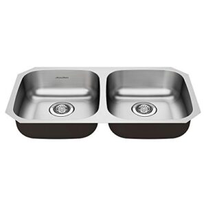 american standard 18db6311800s.075 portsmouth 32″ x 18″ ada double bowl stainless steel kitchen sink