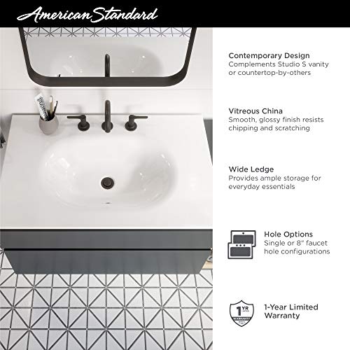 American Standard 1298001.020 Studio S 33 in. Vanity Top Sink – Center Hole, White