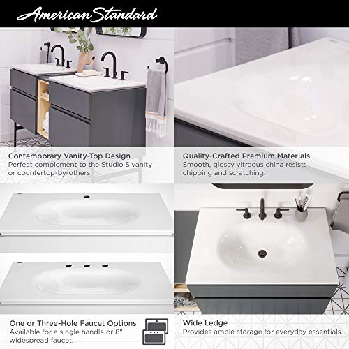 American Standard 1298001.020 Studio S 33 in. Vanity Top Sink – Center Hole, White