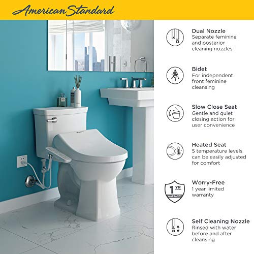 American Standard 8013A80GPC-020 Advanced Clean AC 1.0 Spa let Bidet Seat With Side Panel Operation