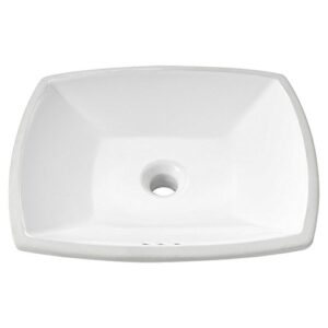 american standard 545000.020 edgemere ceramic undermount rectangular bathroom sink, 18.5″ lx 16.12″ w x 5.25″ h, white