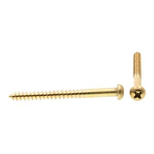 Prime-Line 9207879 Wood Screws, Round Head, Phillips Drive, 8 X 2 inch, Solid Brass, (15-pack) , Zinc