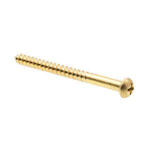 prime-line 9207879 wood screws, round head, phillips drive, 8 x 2 inch, solid brass, (15-pack) , zinc