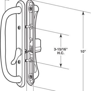 Prime-Line C 1289 Sliding Door Handle Set with 10 inch Pull, White