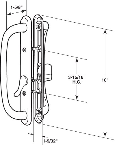 Prime-Line C 1289 Sliding Door Handle Set with 10 inch Pull, White